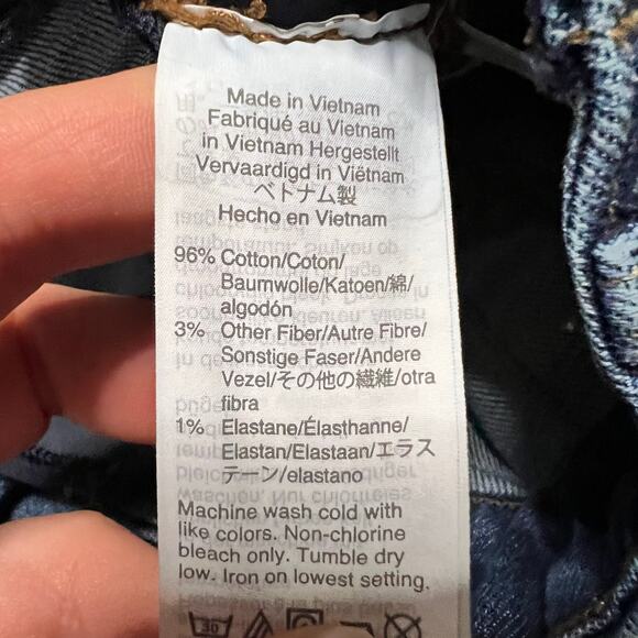 Madewell Maternity Jeans Womens 27 (30x26) Blue Classic Straight Stretch Cropped - Picture 7 of 12